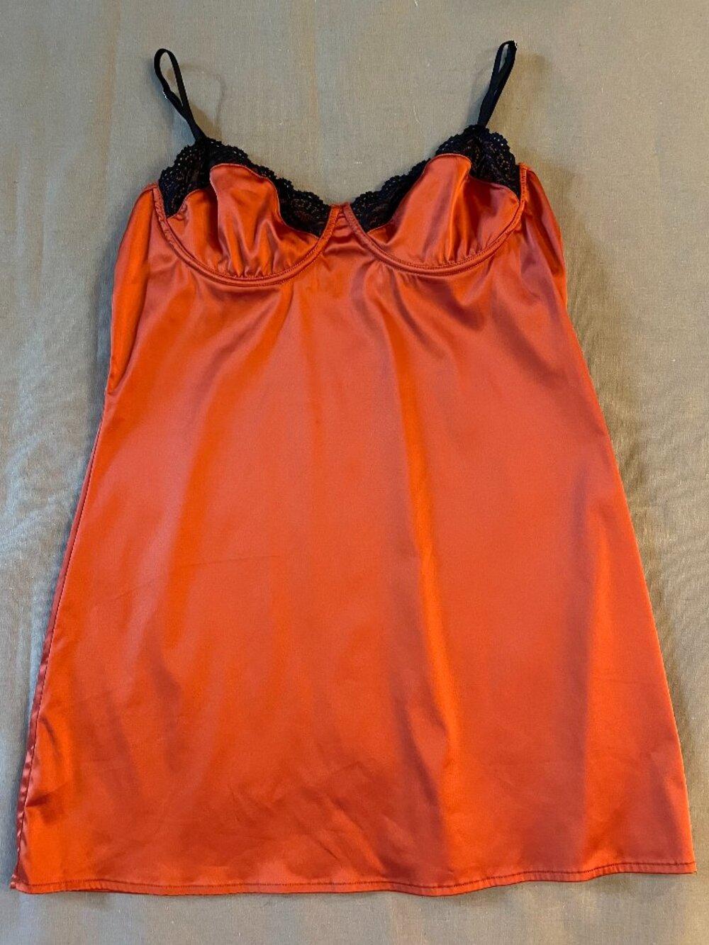 Y2K‎ Babydoll Top Forever 21 Size XL Burnt Orange Black Lace Whimsigoth Grunge
